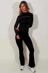 womens sports jacket and scrunch bum flare trousers two piece set lululemon uk