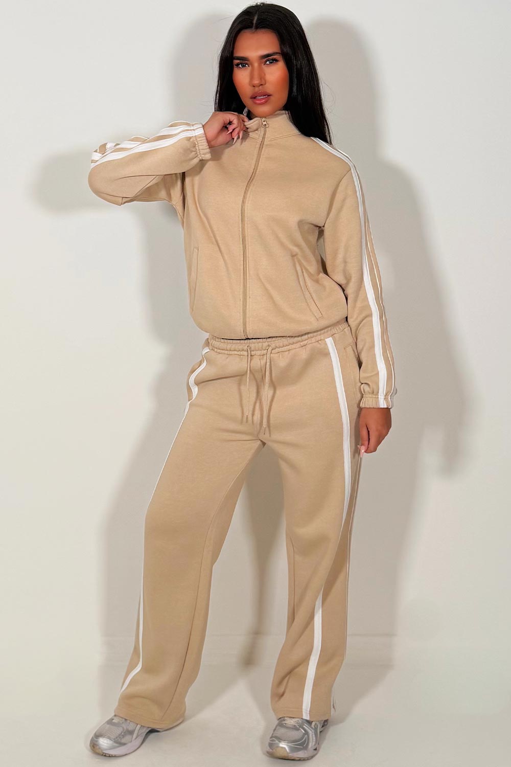 womens tracksuit co ord with side stripes lounge set casual outfit styledup sale