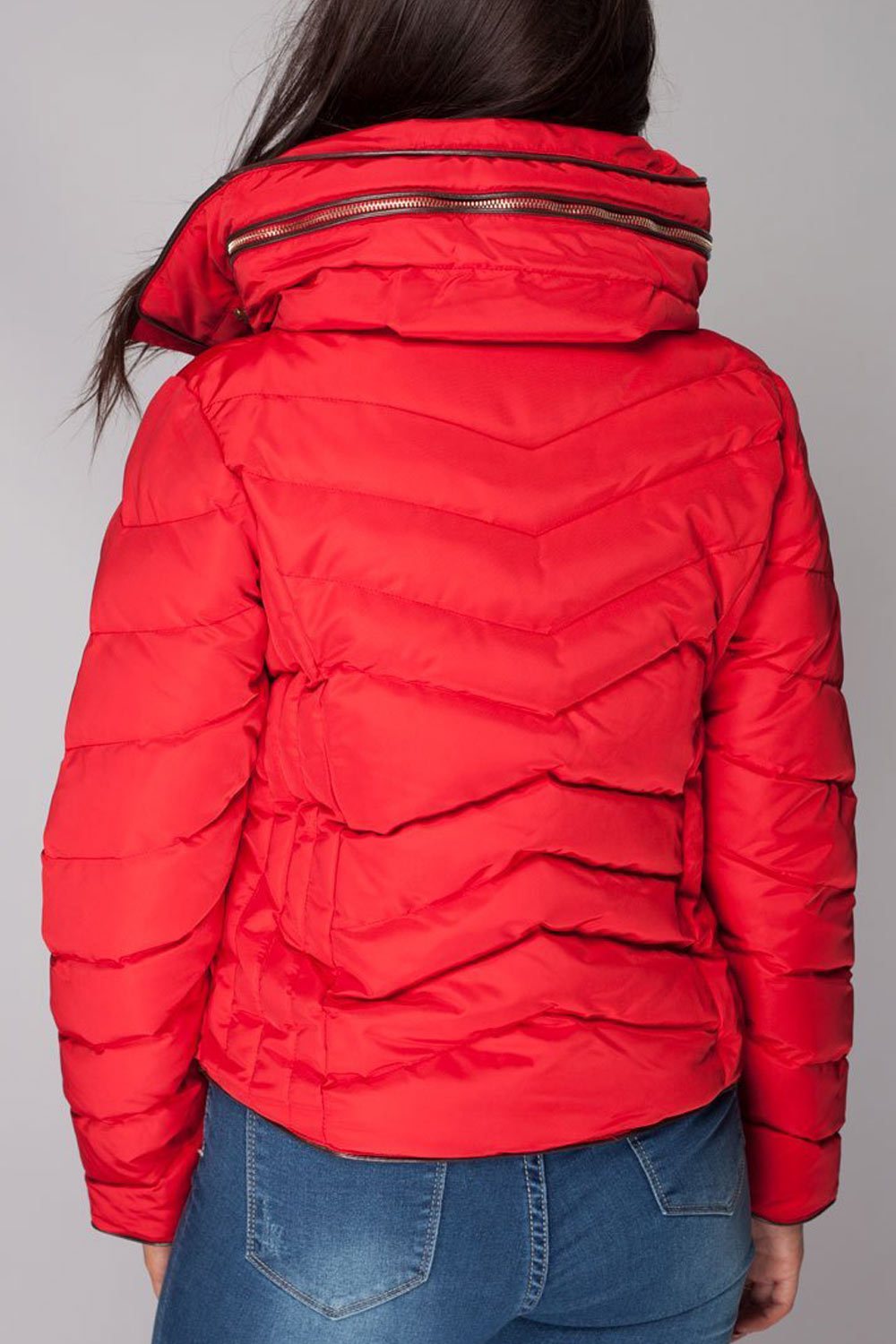 womens red quilted zara coat uk plus size