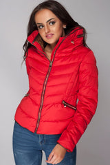 plus size ladies winter padded coat red