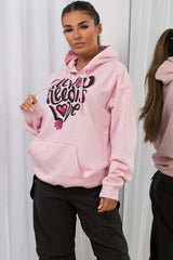 pink oversized hoodie uk womens