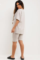 oversized t shirt and cycling shorts co ord set