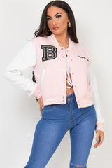 varsity bomber jacket with letter b