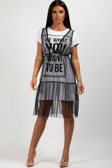 Be What You Want To Be Slogan T-Shirt Dress