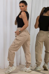 womens cargo trousers with cuff bottom and pocket detail pretty little thing