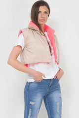 crop padded gilet sleeveless jacket