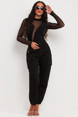 black cargo trousers womens