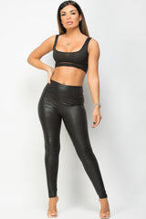 high waisted faux leather croc leggings 