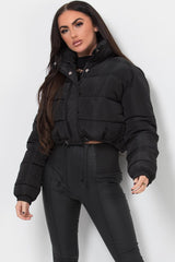 black crop puffer jacket