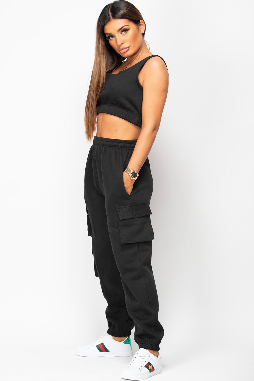 black joggers and top set womens 