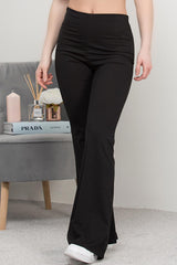 black wide leg trousers womens
