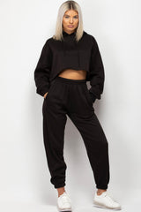 black hoodie and joggers set womens 