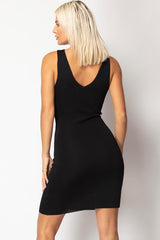 black knitted bodycon dress 