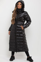 womens calvin klein long padded puffer jacket uk sale