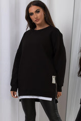womens black sweatshirt oversized