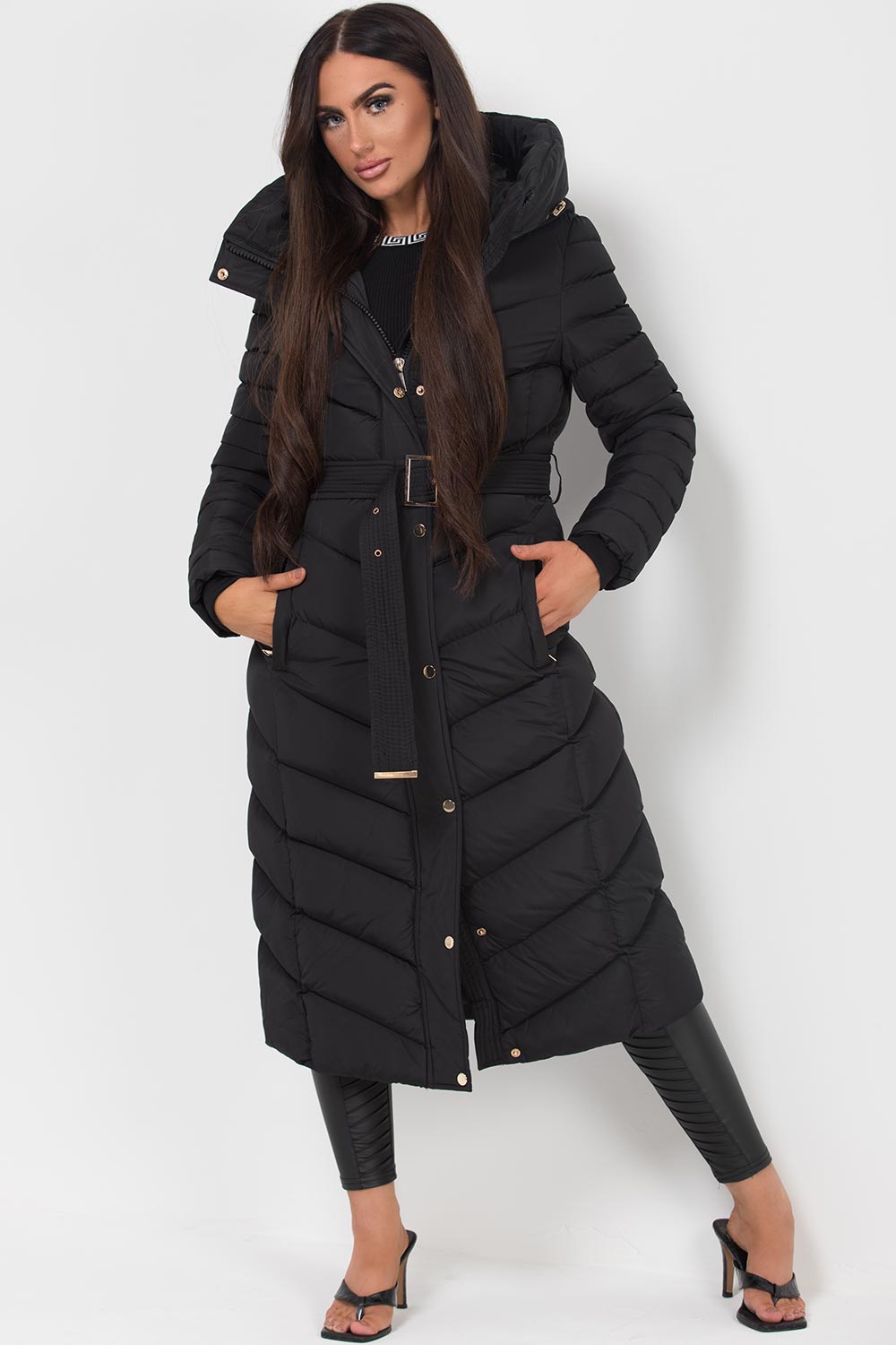 black down coat longline