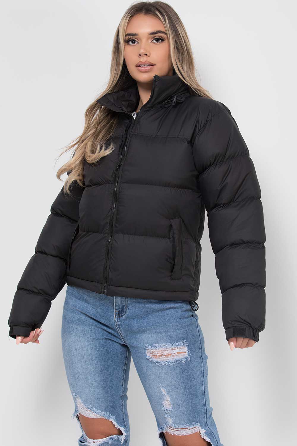 Women's Black Puffer Jacket North Face Inspired –