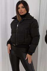 womens puffer jacket black