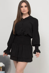black shirt and skirt set 