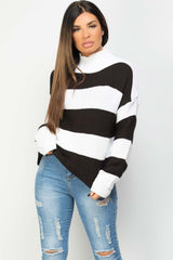 black white stripe jumper womens 