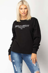 black ye saint west slogan sweatshirt womens 