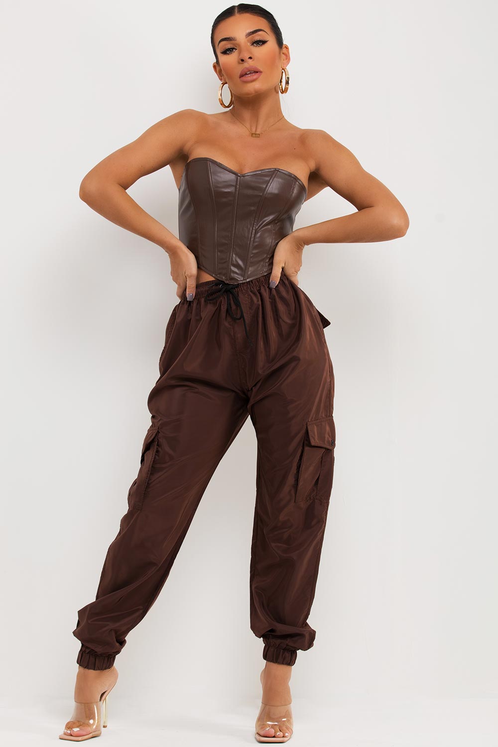 womens cargo pants with drawstring waist