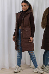 padded puffer gilet brown