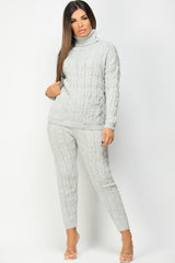 loungewear set with roll neck grey