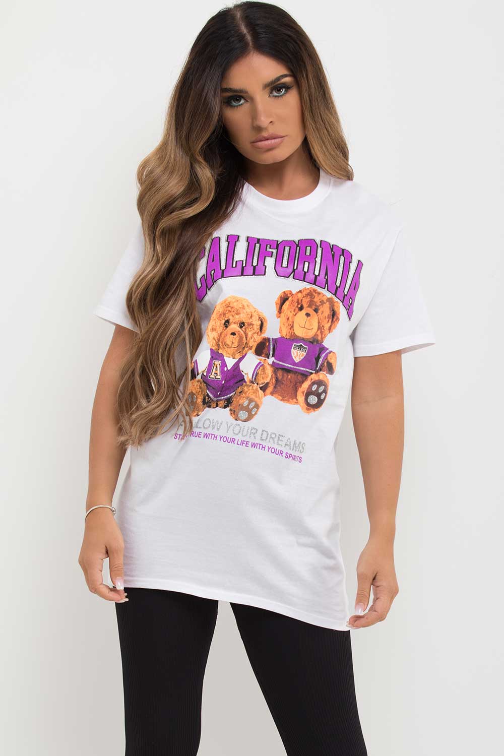california teddy bear graphic t shirt womens