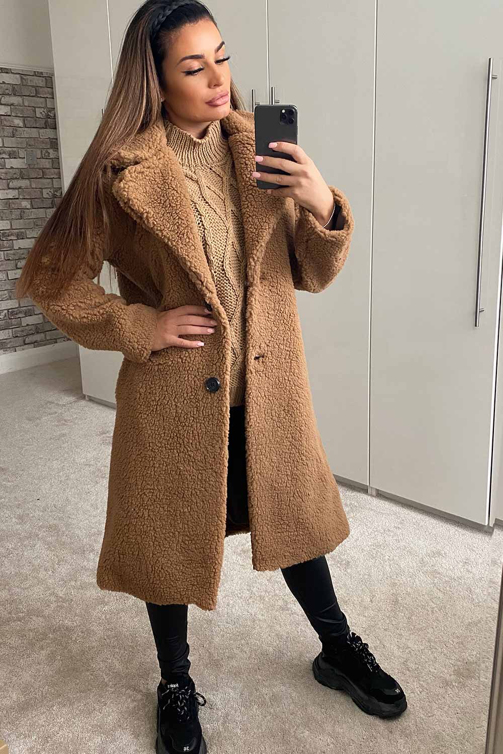 Camel Teddy Bear Coat