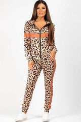 leopard print tracksuit top and joggers set womens 