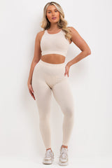 ribbed leggings and crop top co ord set uk