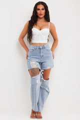 white corset crop top