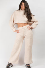 teddy crop top and trousers set 