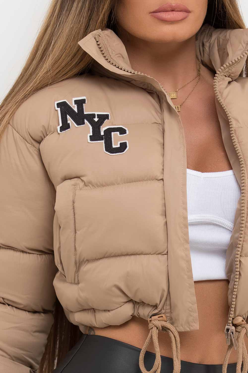 nyc crop puffer jacket