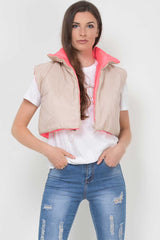 cropped padded reversible gilet
