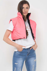 cropped gilet with drawstring