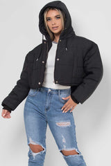 zara crop puffer jacket black