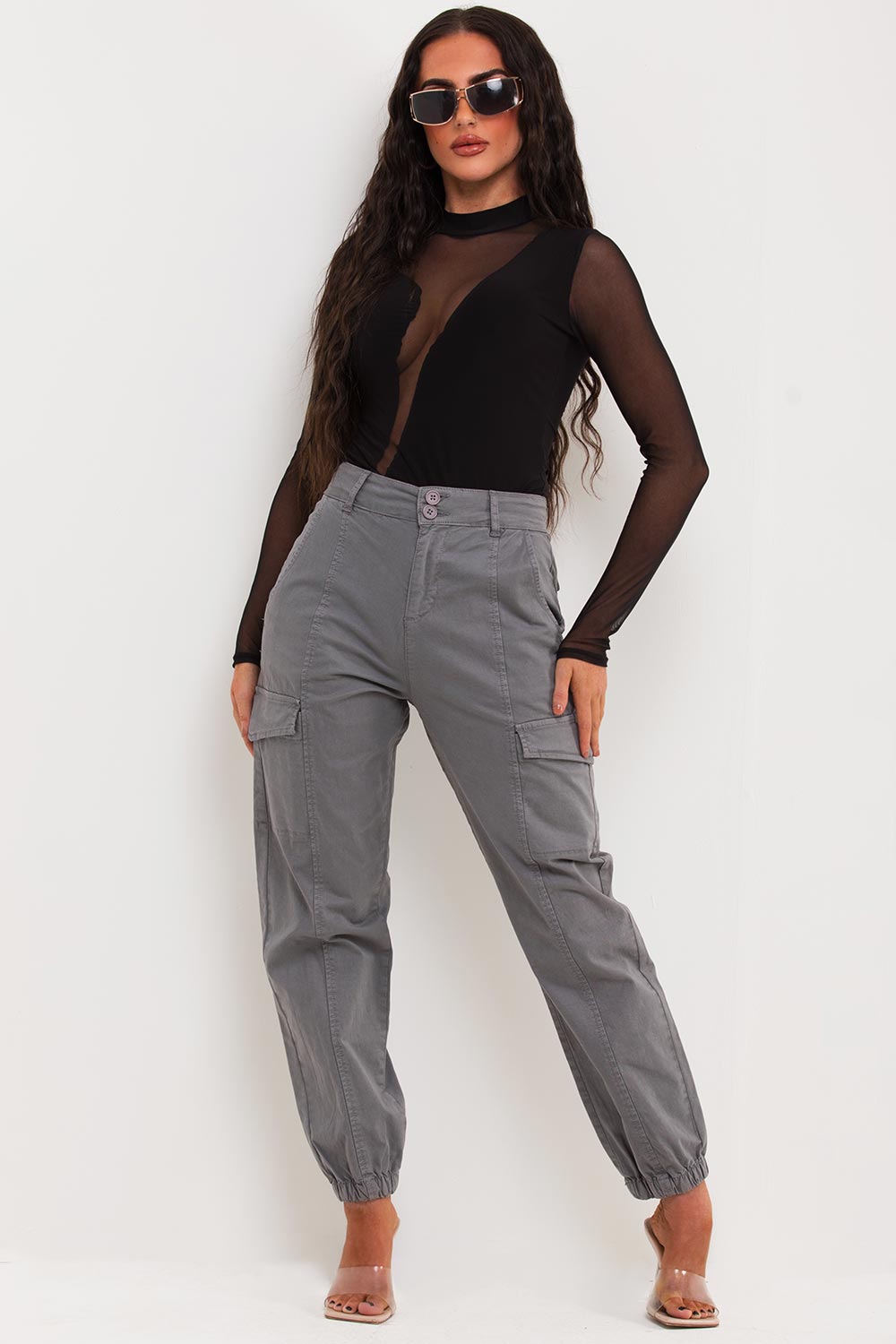 Buy FOREVER 21 Women Grey Cargo Trousers - Trousers for Women 1637695 |  Myntra