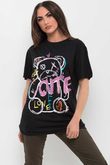 teddy bear t shirt black