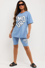 amour cycling shorts and t shirt set