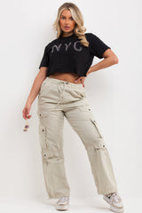 nyc diamante detail crop t shirt