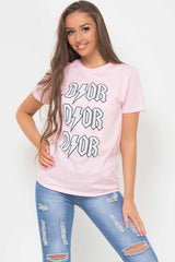 dior print t shirt pink