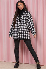 houndstooth shacket womens