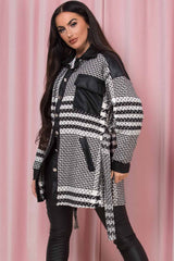 dogtooth shacket with belt
