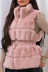 pink faux fur gilet waistcoat