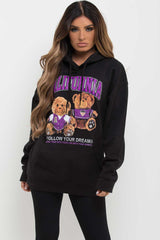 teddy bear california slogan hoodie