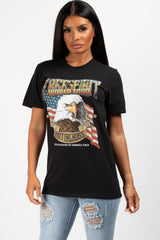 black motocross t shirt womens  