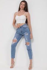 cupped ruched slinky crop top