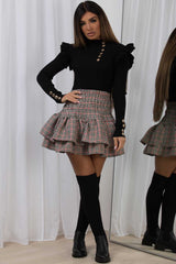 rara frilly ruffle mini skirt checked